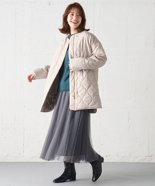 ANY 【蓄熱保温/撥水/洗濯機可能】撥水ウォームキルトブルゾン エクリュ