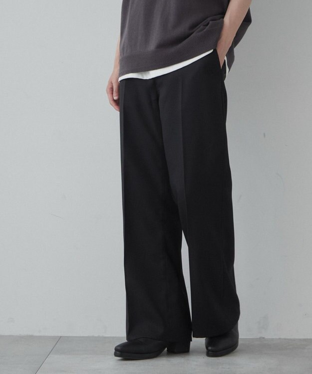 WEGO 【ユニセックス着用ITEM】ルーズフィットフレアトラウザー ブラック
