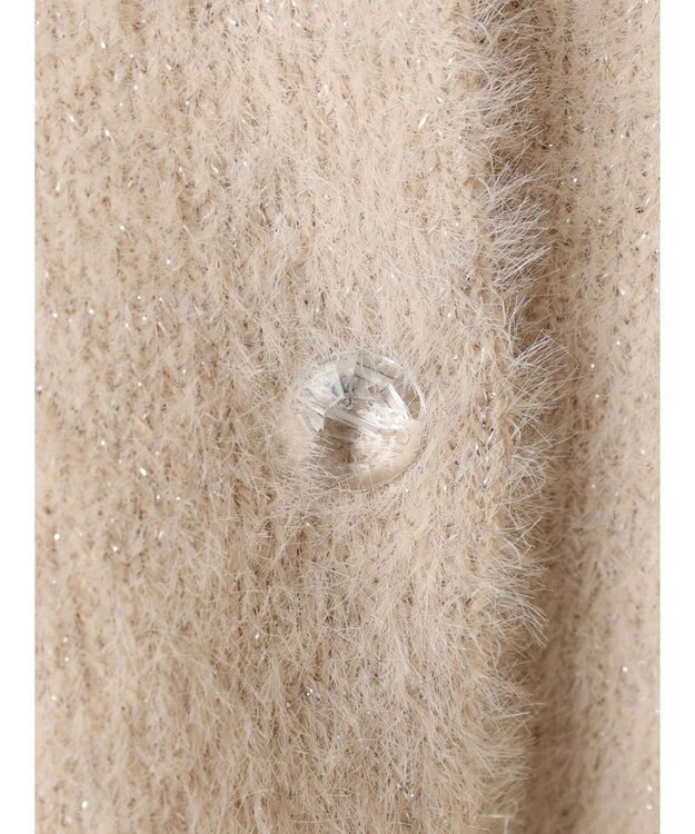 earth music&ecology ＳＥＴ２点ラメフェザーカーディガン＋インナー Pink