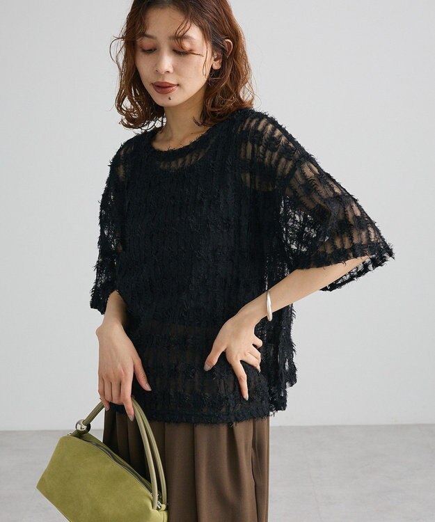 Green Parks ＳＥＴ２点カットフェザープルオーバー＋インナー Black
