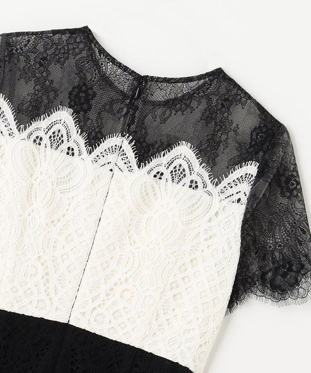 GRACE CONTINENTAL レース切替フレアドレス ブラック