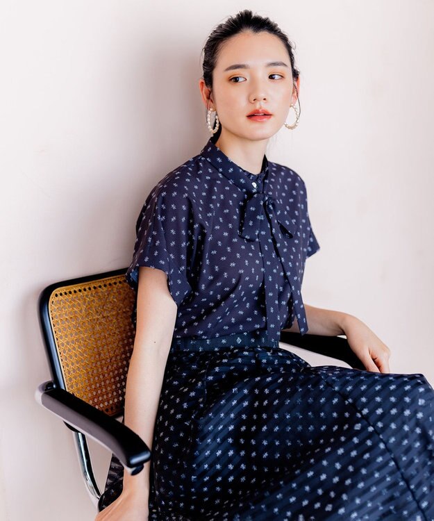 組曲 S 【セットアップ対応可】モノグラムプリント2WAYブラウス ブラック系5