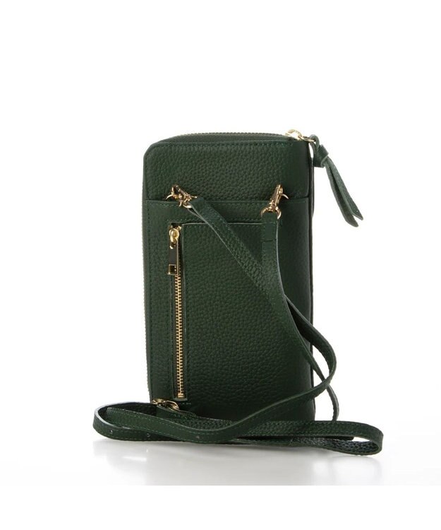 UNBILLION ペルケ perche / 牛革シュリンクタイプモバイルウォレットショルダー　旧8660 グリーン