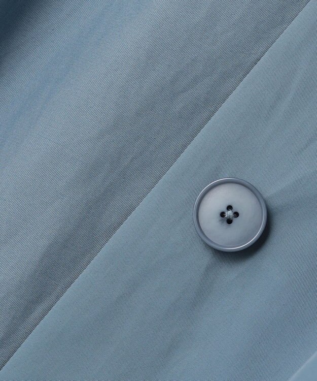 自由区 【春の必需品・オンオフ使える】コットンナイロンバルカラー コート ブルー