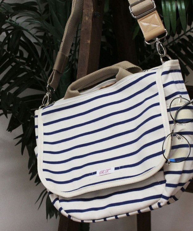 ROOTOTE 3082【ポケット充実】NA.デリ.2WAY.テンジク-C 01：アイボリー×ブルー