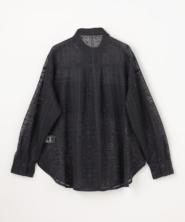 ANY L レースオーバーシャツ スレート