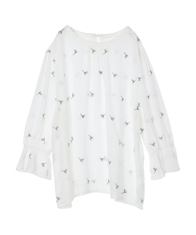 Green Parks シアー刺繍ブラウス Off White