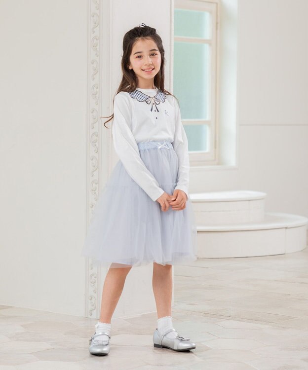 組曲 KIDS 【150-160㎝】トロンプルイユロン Tシャツ オフホワイト