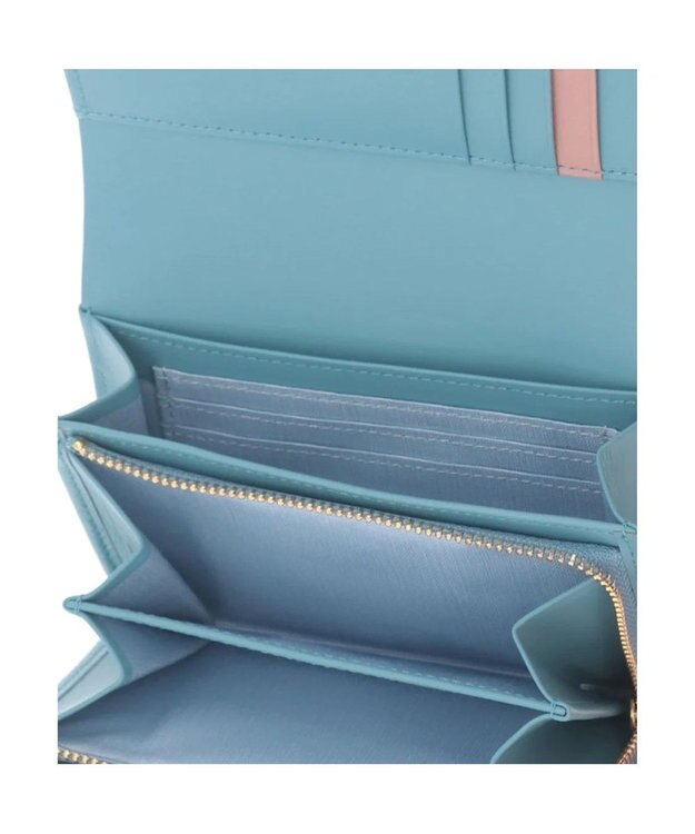 LANVIN en Bleu リュクサンブールカラー 二つ折り被せ財布 ブルー