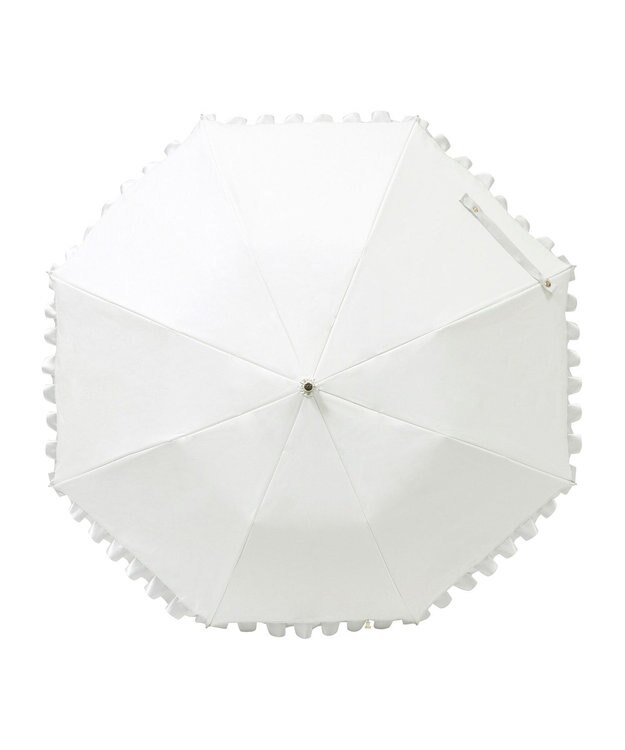 MOONBAT 【一級遮光/晴雨兼用】LANVIN en Bleu (ランバン オン ブルー)  折りたたみ日傘 シャイニーフリル 遮光 遮熱 UV オフホワイト