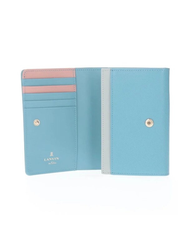 LANVIN en Bleu リュクサンブールカラー 二つ折り被せ財布 ブルー