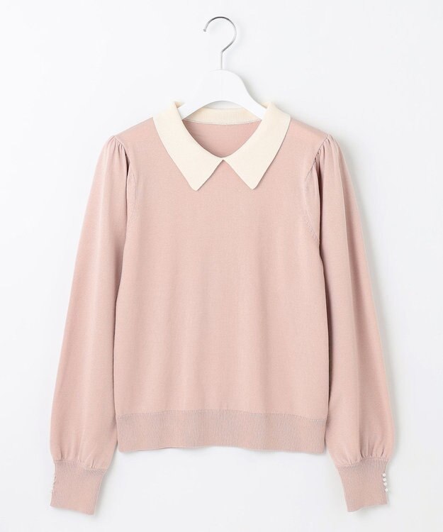 Feroux 【洗える】襟付きニット プルオーバー ピンク系