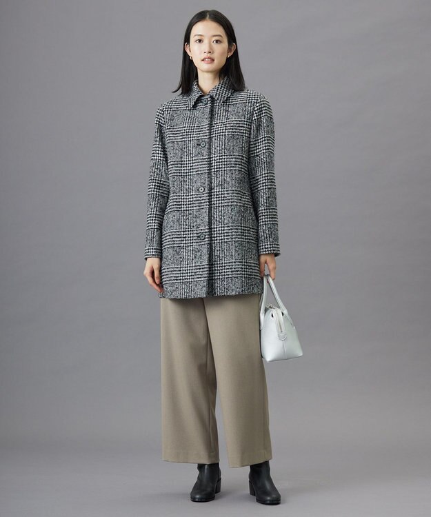 J.PRESS LADIES 【洗える】ツムギート flannel ワイド パンツ ベージュ系