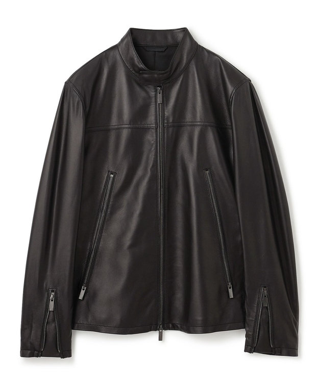 JOSEPH HOMME ライトラムナッパ レザー   シングルライダース ブラック系