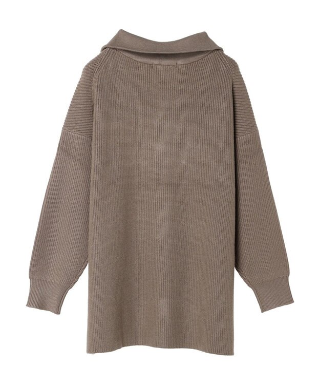 AMERICAN HOLIC バイパチハーフＺＩＰ片畦ニットプルオーバー　 Mocha