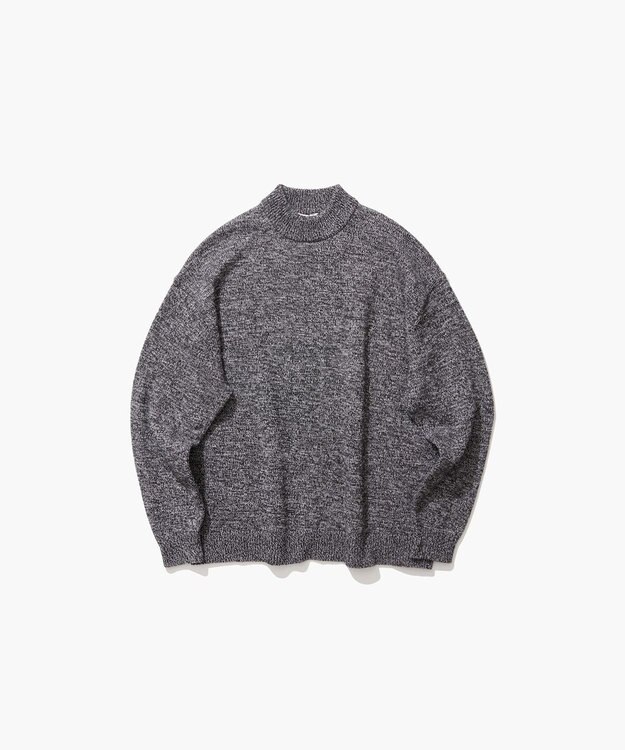ATON BABY WOOL MOULINE | モックネックセーター - UNISEX BLACK