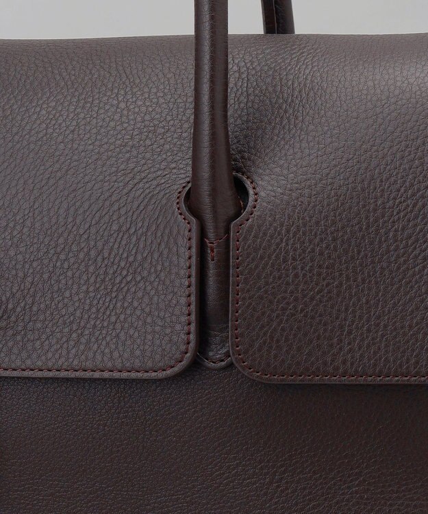 GOTAIRIKU 別注/日本製【PELLE MORBIDA×GOTAIRIKU】レザー フラップトートバッグ ダークブラウン系