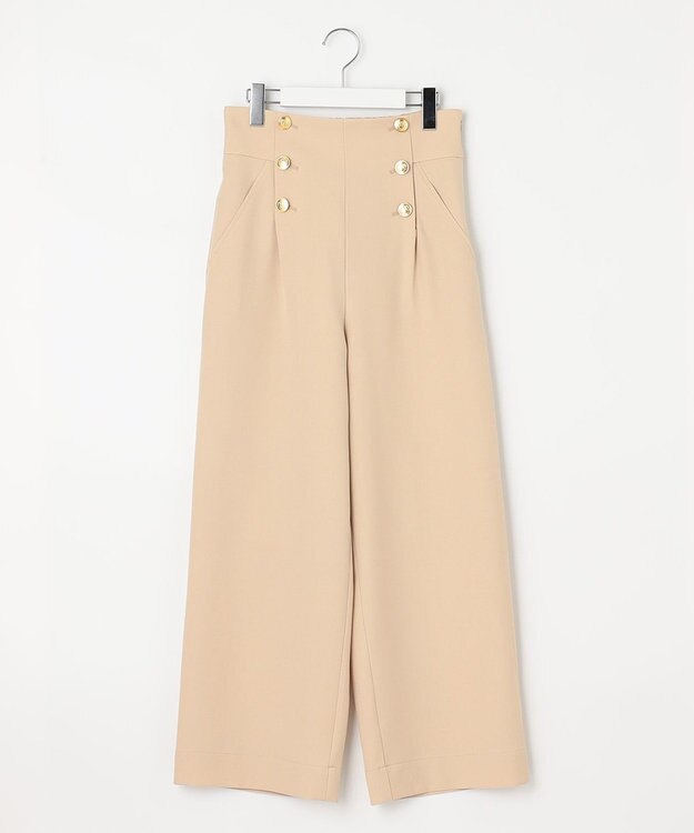 Feroux 【洗える】ハイウエストマリン パンツ ベージュ系