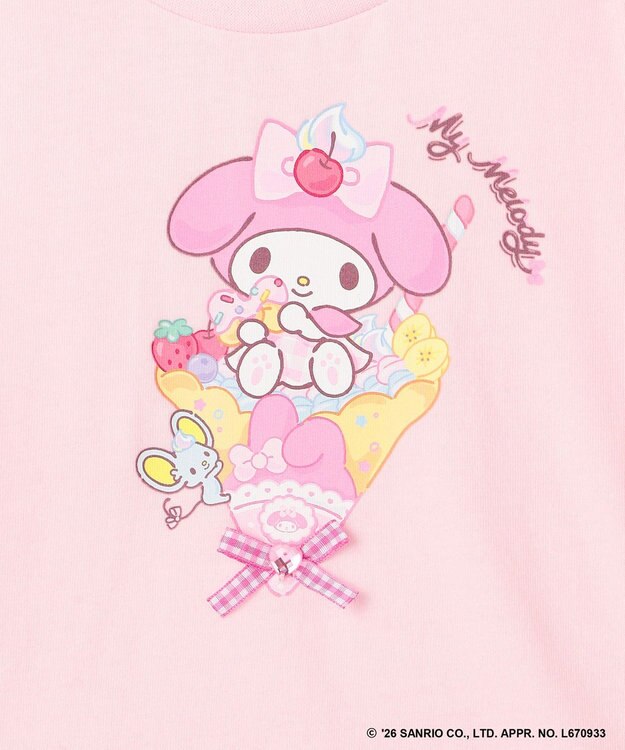 ANY KIDS 【サンリオキャラクターズ×ANY KIDS】ひんやり ファンシーフリル袖Tシャツ マイメロディ×ピンク