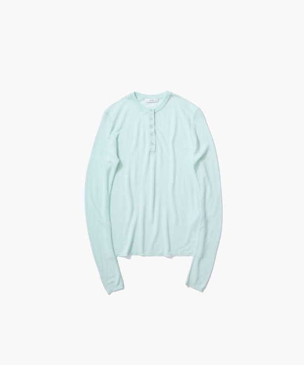 ATON TENCEL SILK CIRCULER RIB | ヘンリーネックセーター MINT
