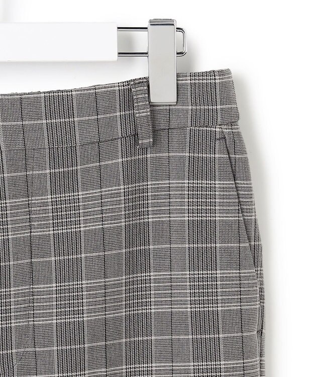 23区 【Oggi掲載/洗える】ウォームストレッチ チェック テーパード パンツ グレーチェック