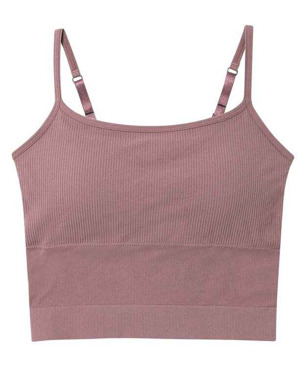 AMPHI ブラトップ 立体的なバストシルエット 脇すっきり クロップド丈 【L∞Ping ルーピング】 ブラキャミソール JSF102 アンフィ／ワコール チャコールグレー