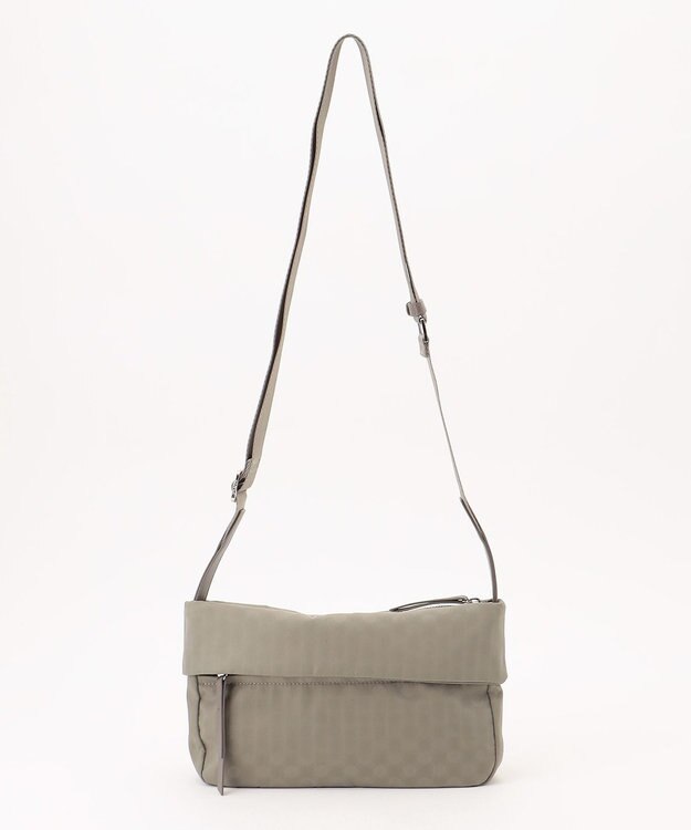 Y'SACCS はっ水ドットジャカード リサイクルレザーコンビ ショルダー グレージュ