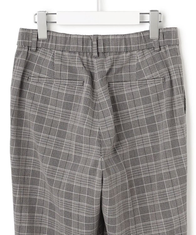 23区 【Oggi掲載/洗える】ウォームストレッチ チェック テーパード パンツ グレーチェック