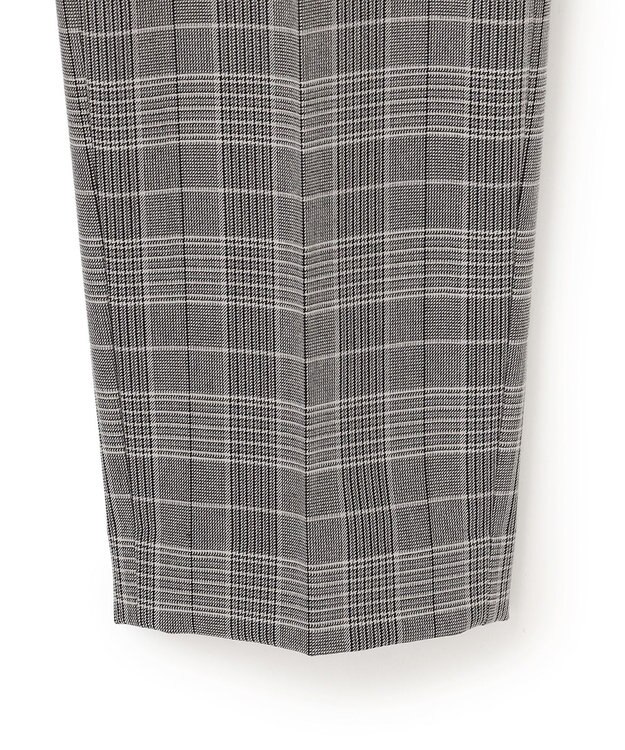 23区 【Oggi掲載/洗える】ウォームストレッチ チェック テーパード パンツ グレーチェック