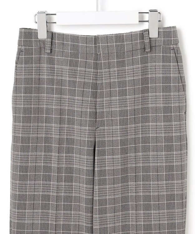 23区 【Oggi掲載/洗える】ウォームストレッチ チェック テーパード パンツ グレーチェック