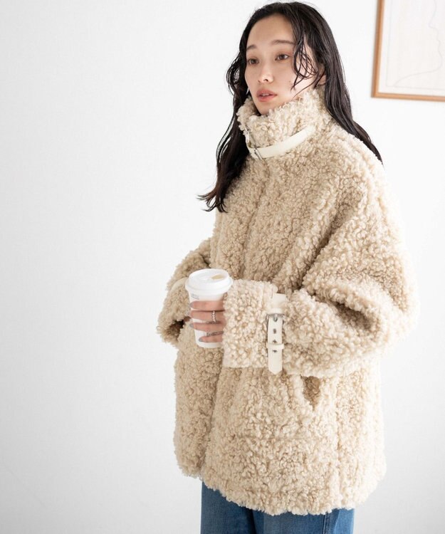 WEGO ボアフライトジャケット ライトベージュ