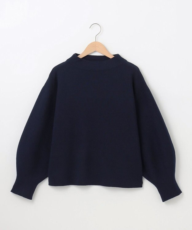 SHARE PARK LADIES ミラノリブボリュームスリーブニット ネイビー系
