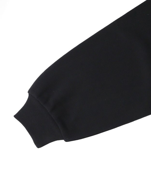 WEGO 【裏起毛】ラインストーン裏起毛ショートジップパーカー ブラック