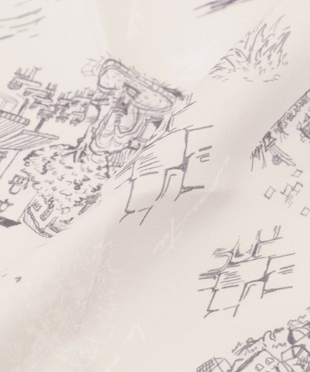 J.PRESS LADIES Sud de la France スクエア スカーフ ライトグレー系5