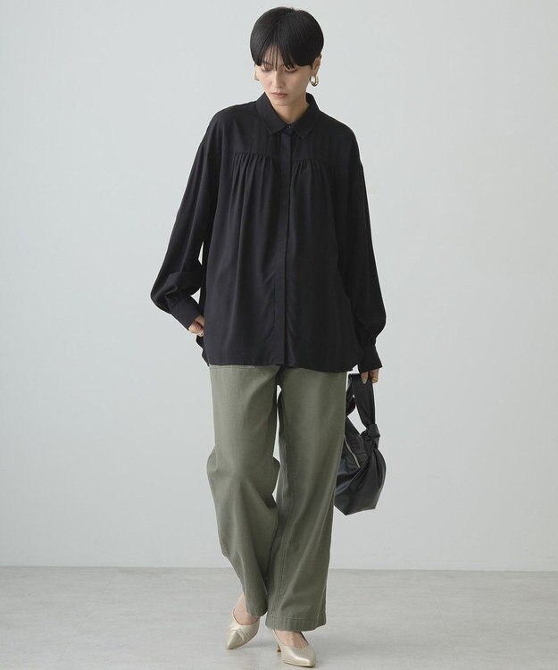 AMERICAN HOLIC バックＶギャザーブラウス Black