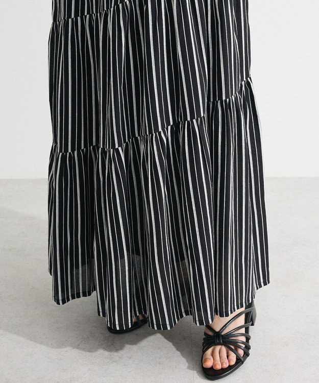 Green Parks ・ＥＬＥＮＣＡＲＥ　ＤＵＥ　ストライプフレアスカート Beige