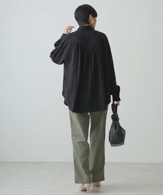 AMERICAN HOLIC バックＶギャザーブラウス Black