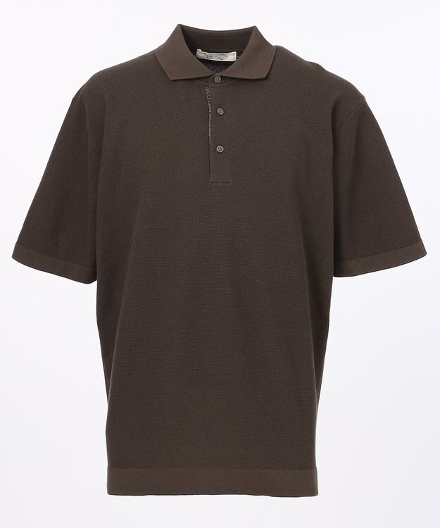 JOSEPH ABBOUD MOUNTAIN 【SPACE】OGストレッチコットン ニットポロシャツ ダークブラウン系