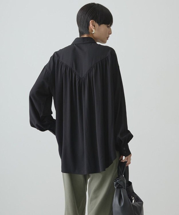 AMERICAN HOLIC バックＶギャザーブラウス Black