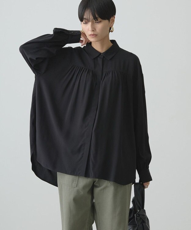 AMERICAN HOLIC バックＶギャザーブラウス Black