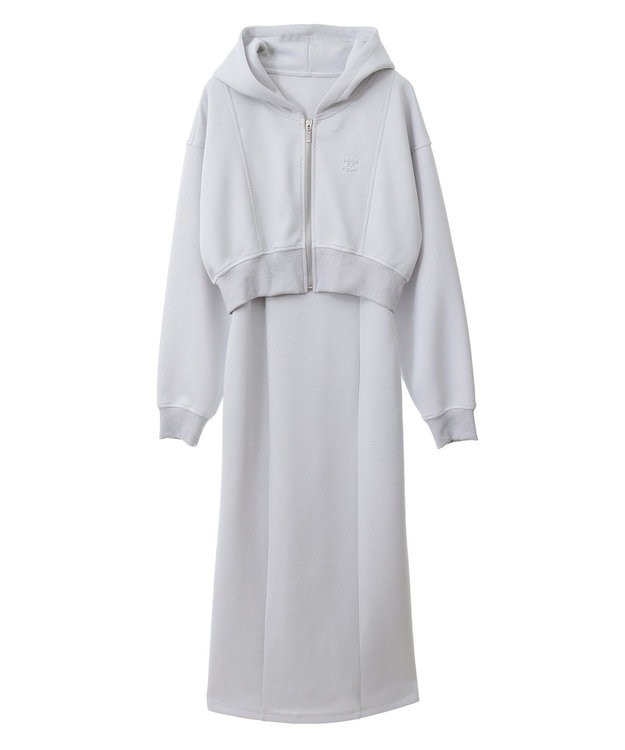 Green Parks ｄａｚｚｌｉｎ　ＳＥＴ２点パーカー＋キャミワンピース Gray