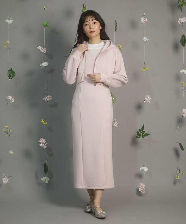 Green Parks ｄａｚｚｌｉｎ　ＳＥＴ２点パーカー＋キャミワンピース Pink