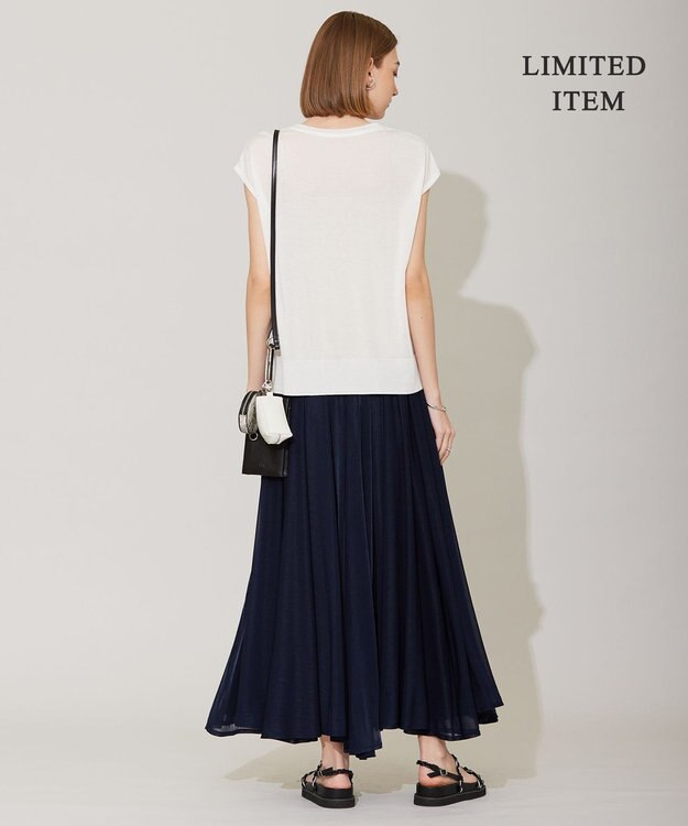 ICB 【WEB限定・洗える】SheerGloss スカート ネイビー系