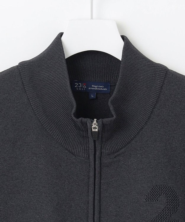 23区GOLF 【MEN】【ウォッシャブル】フルジップニットブルゾン グレー系