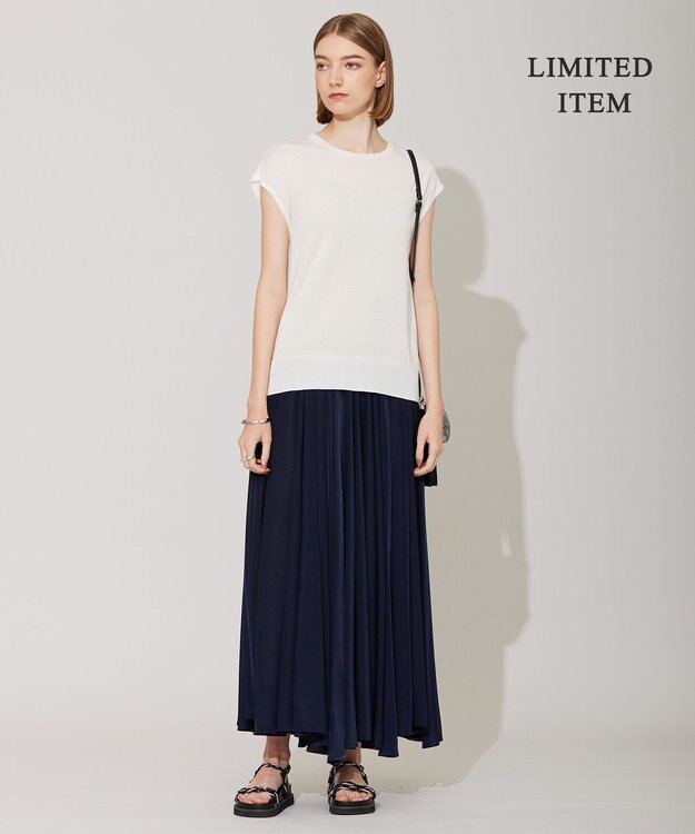 ICB 【WEB限定・洗える】SheerGloss スカート ネイビー系