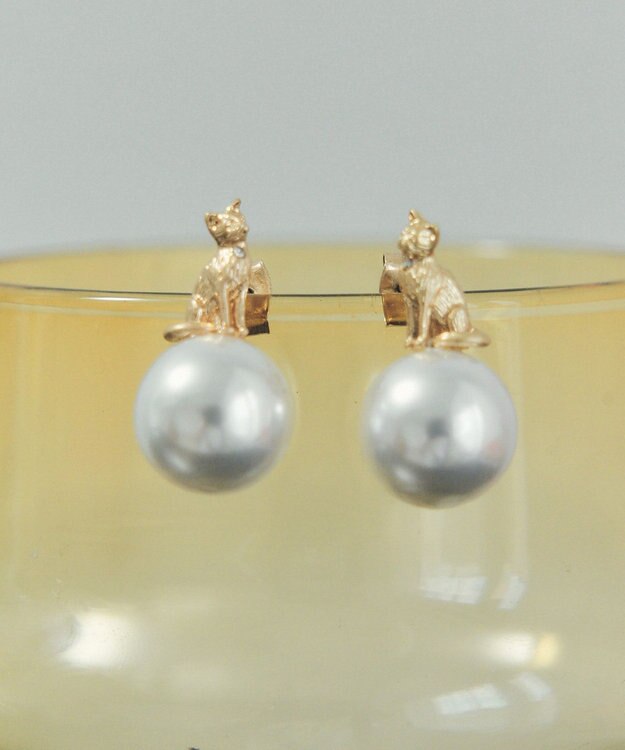 YECCA VECCA パールキャットピアス Gold