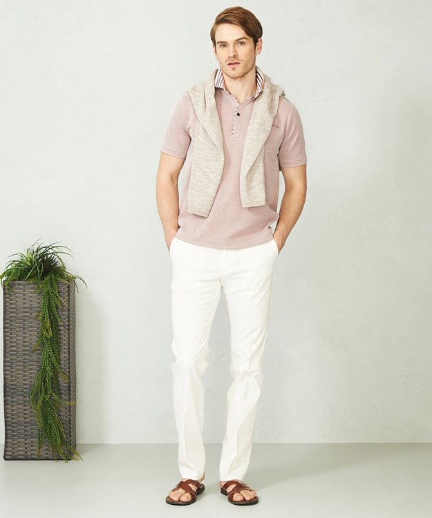 JOSEPH ABBOUD 【カラー豊富】人気！オーガニックコットン使用 ダディポロシャツ レッド系