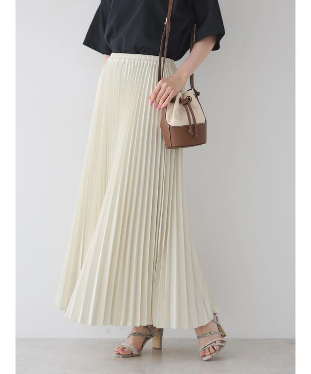 AMERICAN HOLIC 丈違いジョーゼットプリーツスカート Ivory