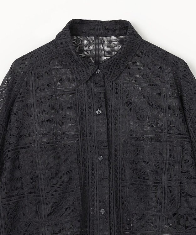 ANY L レースオーバーシャツ スレート