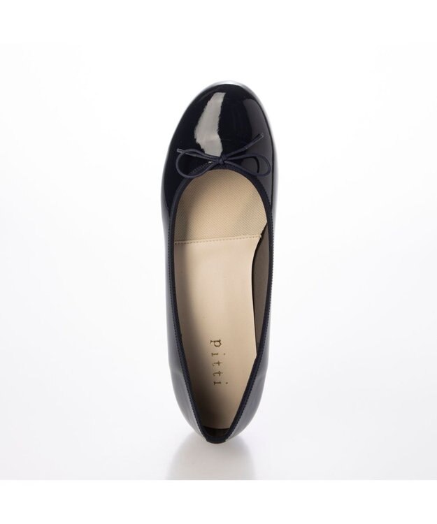 ing <Pitti>【WEB限定】ラウンドトゥレインバレエシューズ ネイビーエナメル